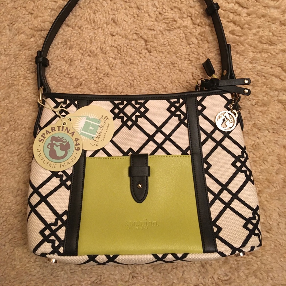 New with tags Spartina 449 black white handbag, giftable condition NWT NEW